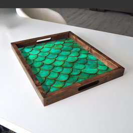 Aberto Design REF010 Bandeja de Madera Maciza 48x38x4 cm Elegancia Atemporal para el Hogar